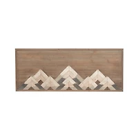 39" Brown Wood Farmhouse Abstract Wall Decor