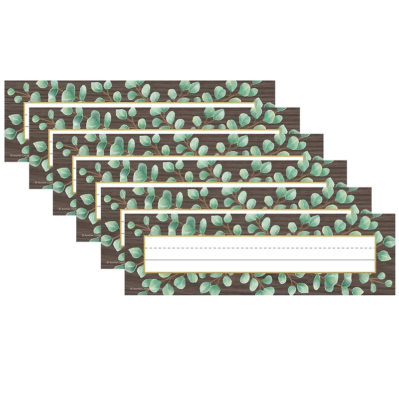 Teacher Created Resources Eucalyptus Flat Name Plates, 6 Packs of 36
