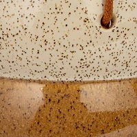 Hello Honey® 5.6" Brown & Cream Hanging Stoneware Planter