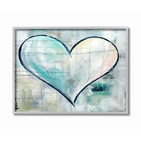 Stupell Industries Blue & White Graffiti Heart Gray Framed Wall Art