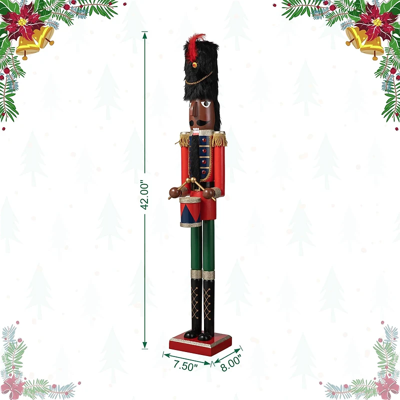 Glitzhome® 42" Wooden Christmas Soldier Nutcracker