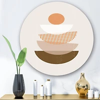 Designart - Abstract Sun & Moon Geometrics In Terracotta I