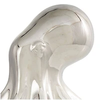 12" Silver Ceramic Octopus Sculpture