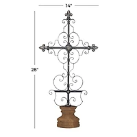 28" Black Iron French Country Crosses
