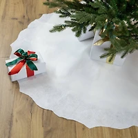 48" Winter White Scalloped Edge Tree Skirt