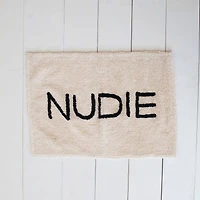 Hello Honey® 40" x 27" White & Black Cotton Tufted Nudie Bath Mat