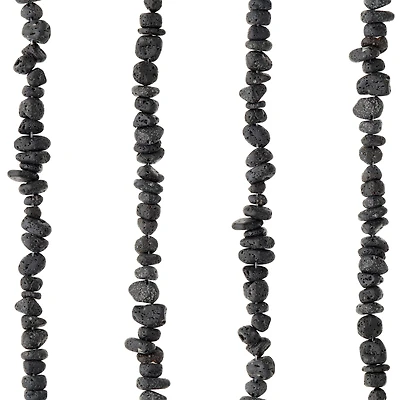 12 Pack: Black Lava Chip Beads, 10mm by Bead Landing™