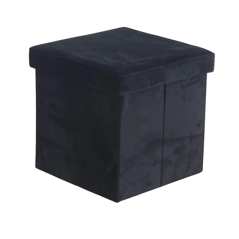 17" Modern Fabric Storage Stool