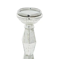 Silver Glass Glam Candle Holder Set