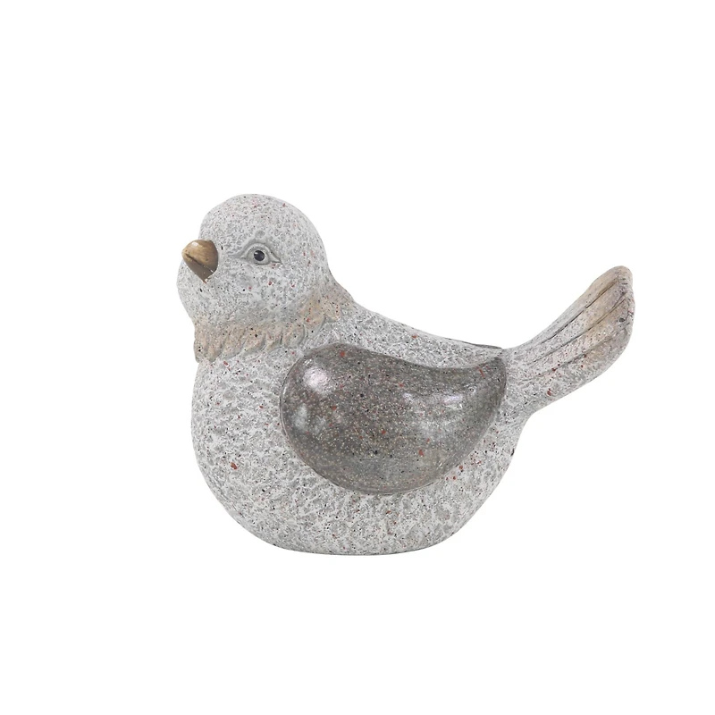 13" Gray Stone Country Bird Garden Sculpture Set