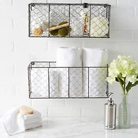 DII® Gray Wall Mount Chicken Wire Baskets