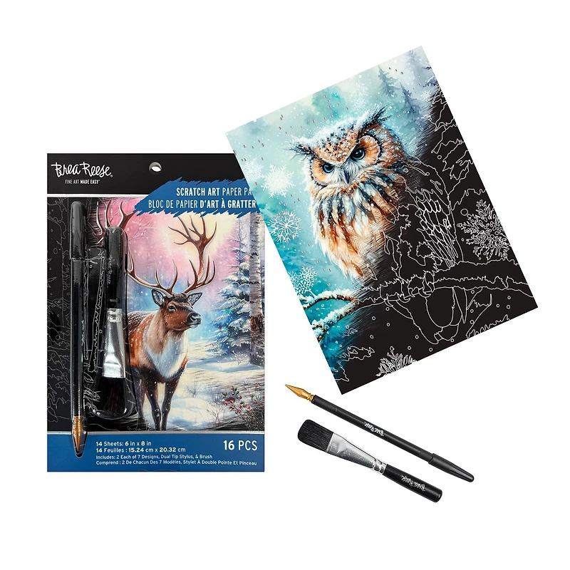 Brea Reese™ 6" x 8" Winter Woodlands Scratch Art Paper Pad