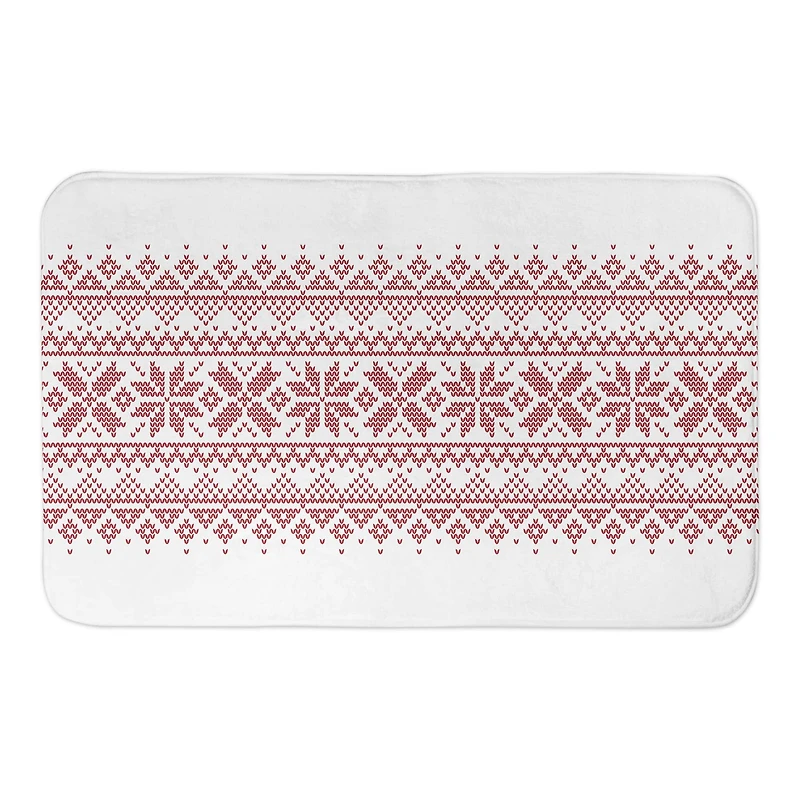 Designs Direct Knit Snowflakes Bath Mat, 34" x 21"