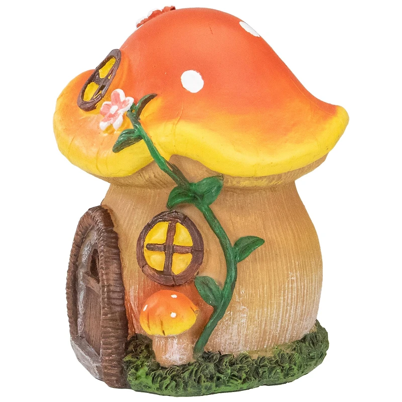 6.25" Mushroom House Outdoor Garden Statue