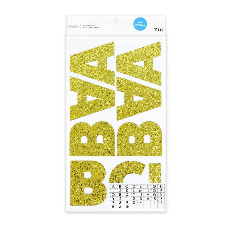 Gold Chunky Glitter Alphabet Stickers by Recollections™