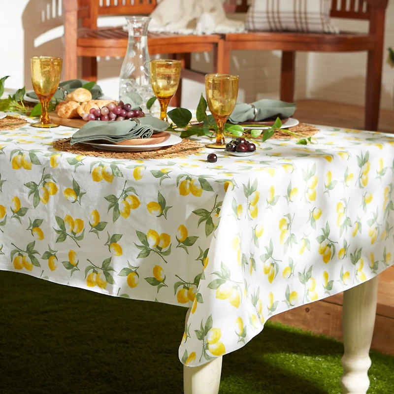 Summer Lemons Vinyl Tablecloth 60" x 84"