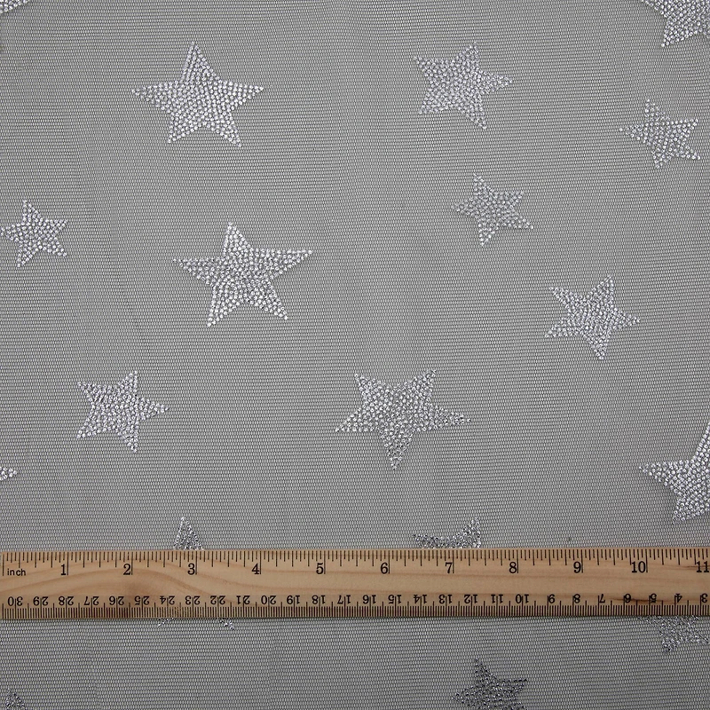 Wyla Black Stars Mesh Polyester Fabric