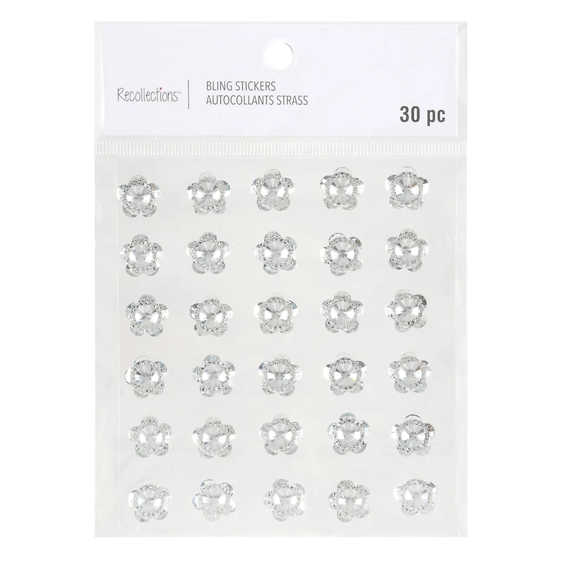 12 Packs: 30 ct. (360 total) Mini Flower Bling Stickers by Recollections™