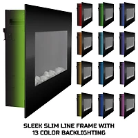 Hastings Home 31" Black LED Backlit Fireplace