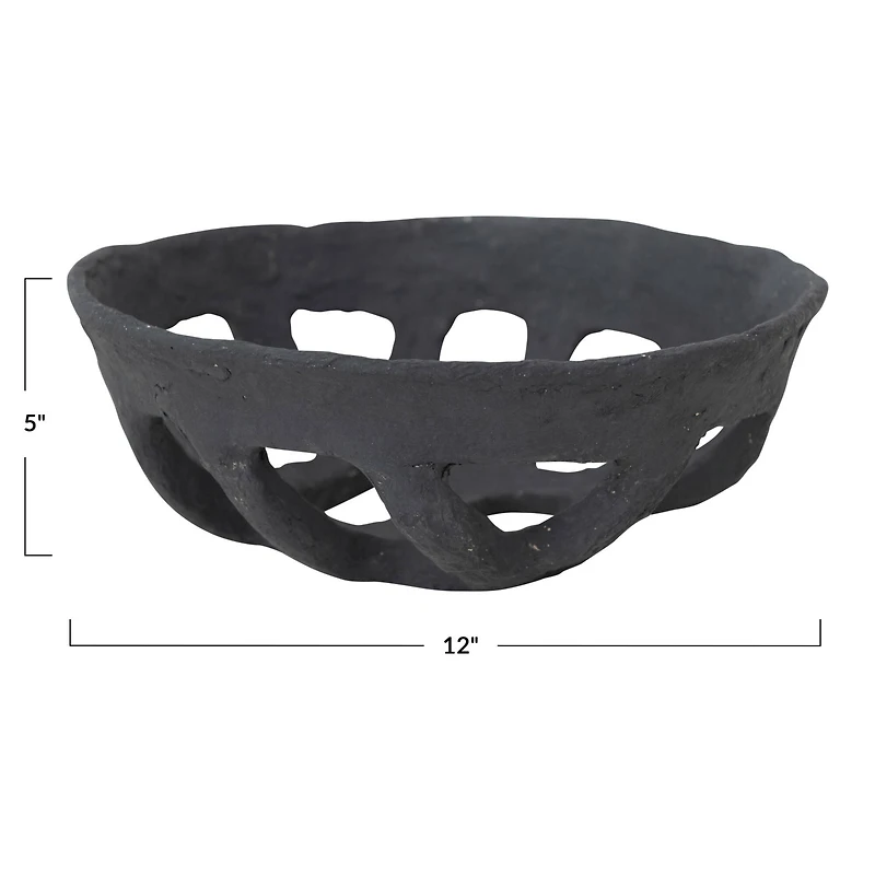 Hello Honey® 13" Black Handmade Paper Mache Basket