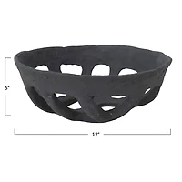 Hello Honey® 13" Black Handmade Paper Mache Basket