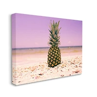 Stupell Industries Pink Purple Pineapple Beach Canvas Wall Art