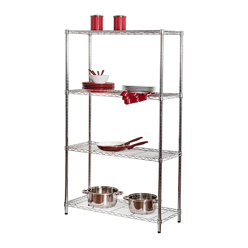 Honey Can Do Chrome 4-Tier Heavy-Duty Adjustable Shelving Unit