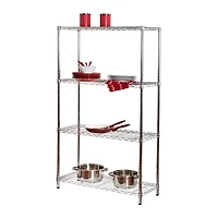 Honey Can Do Chrome 4-Tier Heavy-Duty Adjustable Shelving Unit