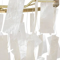 Hello Honey® Marina Round Gold Metal & Natural Capiz Chandelier Style Pendant Ceiling Light