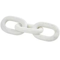 13" Marble Geometric 3-Link Chain Sculpture Décor