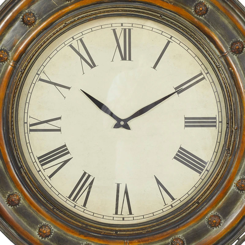 Brown Rustic Metal Wall Clock