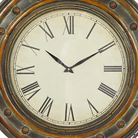 Brown Rustic Metal Wall Clock