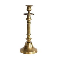 Hello Honey® 11" Antique Brass Cast Aluminum Taper Holder