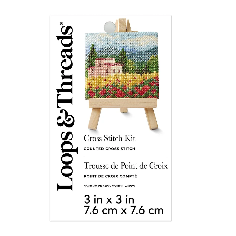 3" x 3" Tuscan Counted Cross Stitch Kit by Loops & Threads®