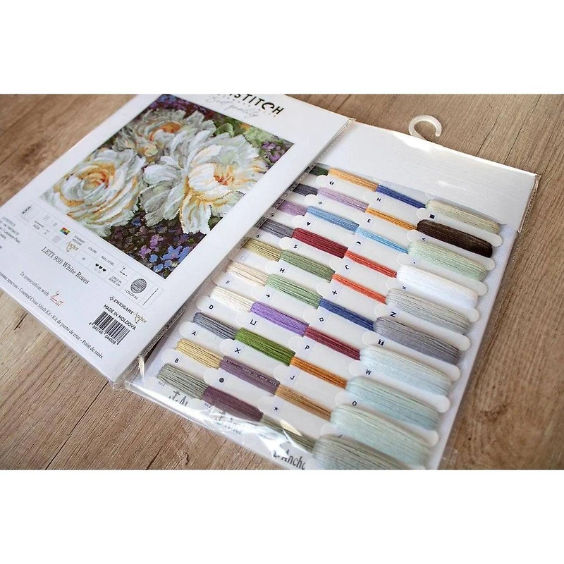 Letistitch White Roses Counted Cross Stitch Kit