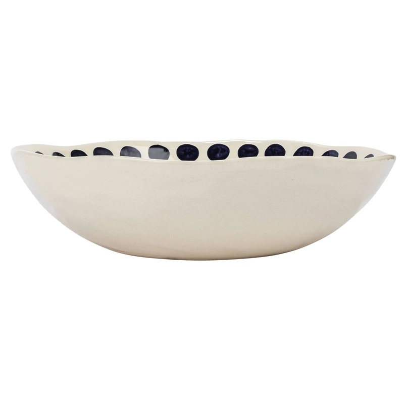 Hello Honey® 14.75" Round Hand-Painted Stoneware Serving Bowl with Design