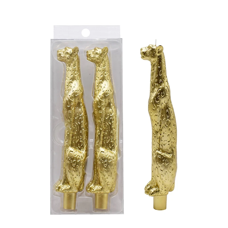 10" Gold Leopard Taper Candles, 2ct. by Ashland®