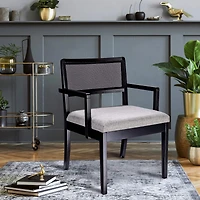Hello Honey® 2.5ft. Crawford Mid-Century Modern Solid Wood Black Arm Chair