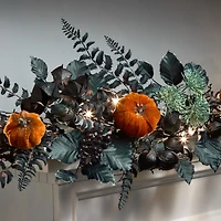 6ft. Black & Orange Halloween Pumpkin Pre-Lit LED Garland