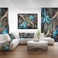 Designart - Light Blue Fractal Flower