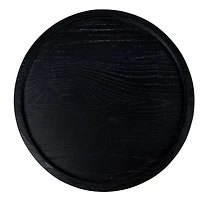 Hello Honey® 2ft. Black Wood Top Modern Round Metal Accent Table