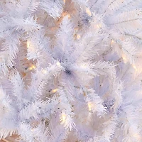7.5ft. Pre-Lit White Artificial Christmas Tree, Warm White LED Lights