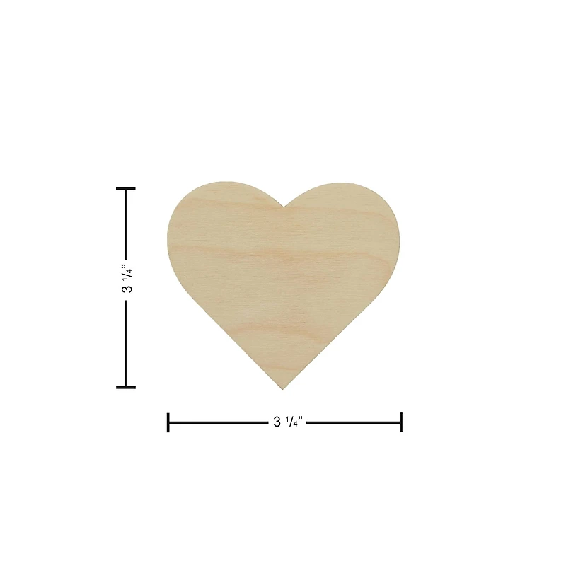 Essentials by Leisure Arts Flat Wood Heart, 24ct.