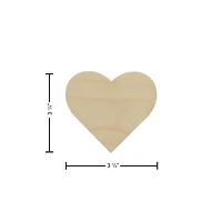 Essentials by Leisure Arts Flat Wood Heart, 24ct.
