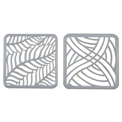 24" Gray Wood Eclectic Abstract Wall Décor Set