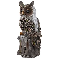 17.75" Perched Owl Outdoor Garden Statue