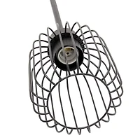 Lalia Home Ironhouse 7" Black 1-Light Metal Caged Mini Pendant