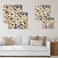 Designart - Blue Wildflowers With Green Leaves I