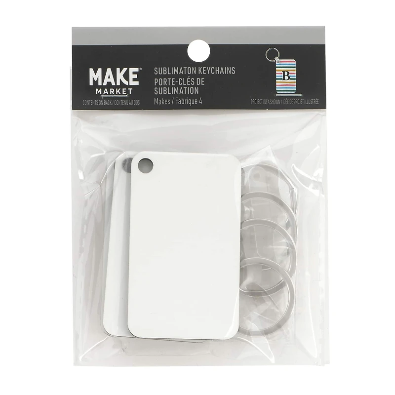 Rectangle Sublimation Keychains by Make Market®, 4ct.