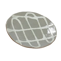 Hello Honey® 6" Gray & White Reactive Glaze Stoneware Plate, 6ct.